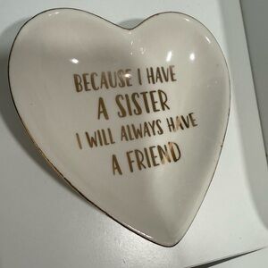 Francesca's Cream Heart-Shaped Jewelry Holder or Decorative Piece